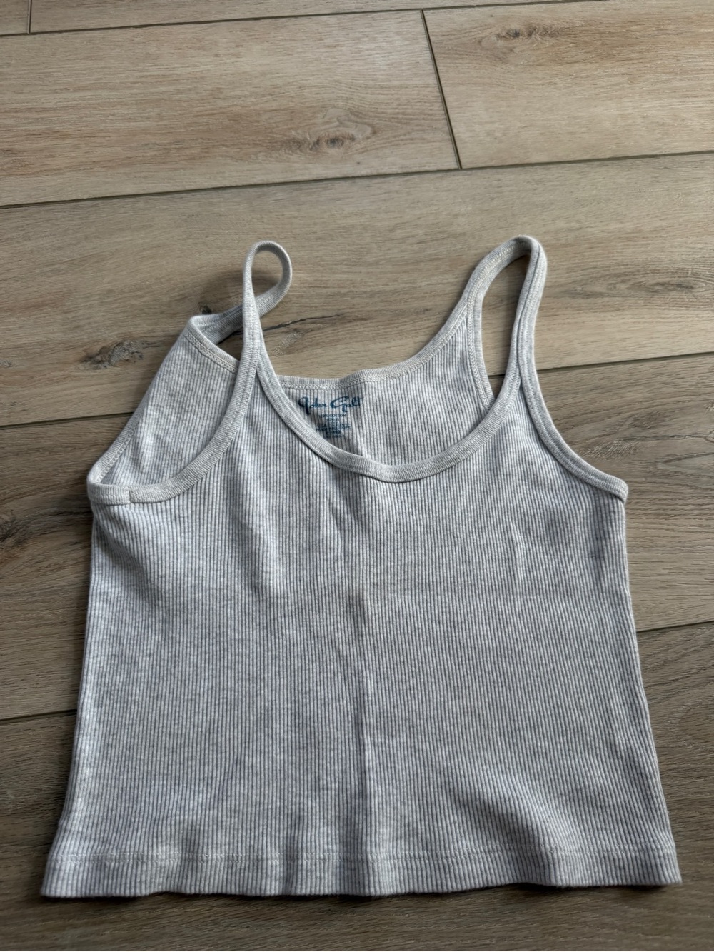 Brandy Melville Light Gray Ribbed Tank Top